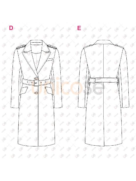 MOLDE ABRIGO TRENCH MUJER 2402 - Image 4