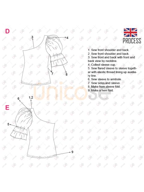 MOLDE BLUSA ASIMETRICA MUJER 2211 - Image 5