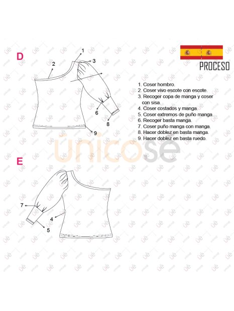 MOLDE BLUSA ASIMETRICA MUJER 2214 - Image 3