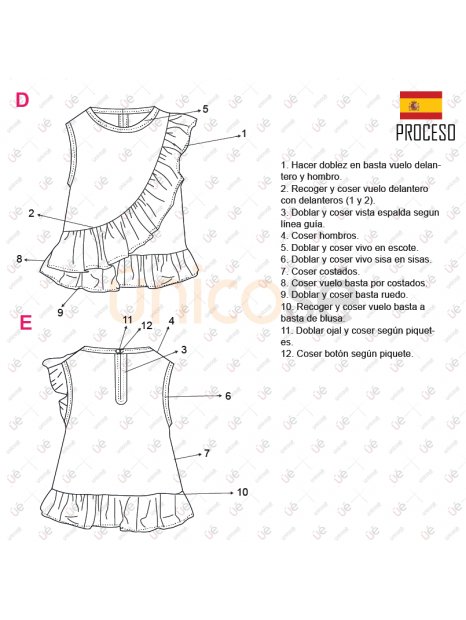 MOLDE BLUSA ASIMETRICA NIÑA 2202 - Image 4