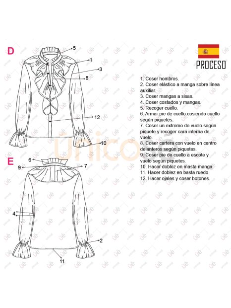 MOLDE BLUSA CAMISERA MUJER 2215 - Image 4