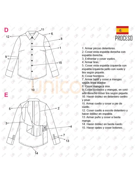 MOLDE BLUSA CAMISERA MUJER 2216 - Image 4