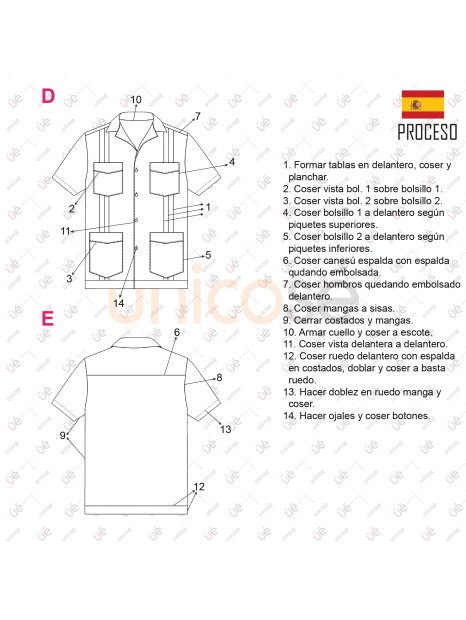 MOLDE CAMISA GUAYABERA HOMBRE 2306 - Image 5