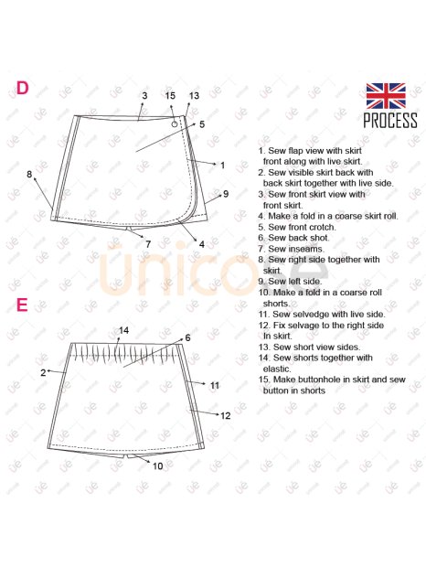 MOLDE FALDA CON SHORT ESCOLAR 2301 - Image 4