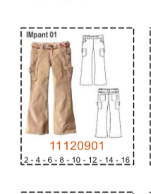 MOLDE PANTALONES NIÑA - 1