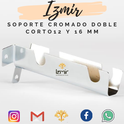 SOPORTE CROMADO DOBLE CORTO - Imagen 2