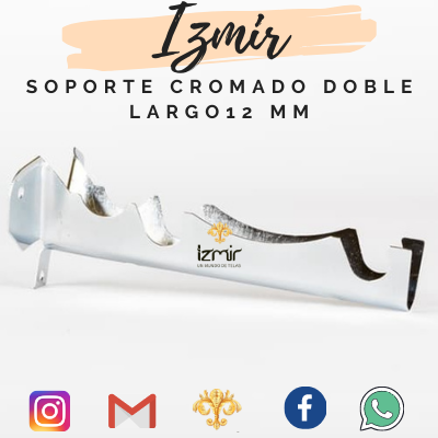 SOPORTE CROMADO DOBLE LARGO - Imagen 5